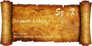 Szamek Kitti névjegykártya