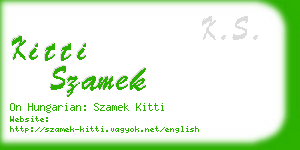 kitti szamek business card